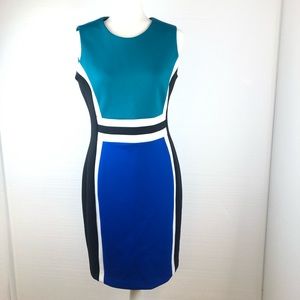 Calvin Klein Color Block Scuba Crepe Career Dress